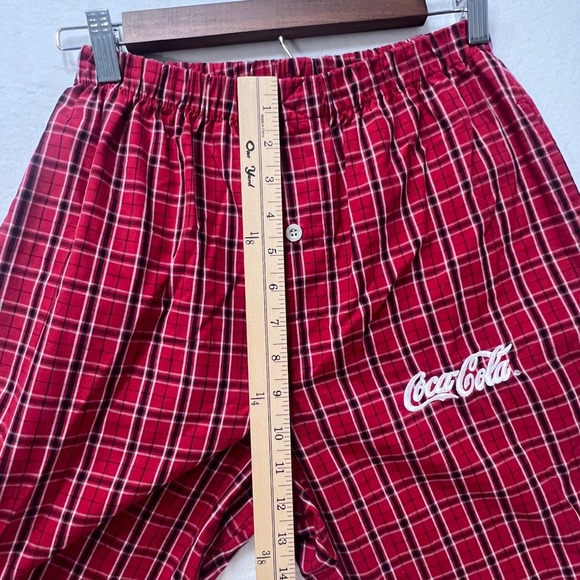 Coca-Cola Coke Adult Pajama Pants Red Plaid Straight Leg Novelty‎ Logo Sz Small - Picture 12 of 12